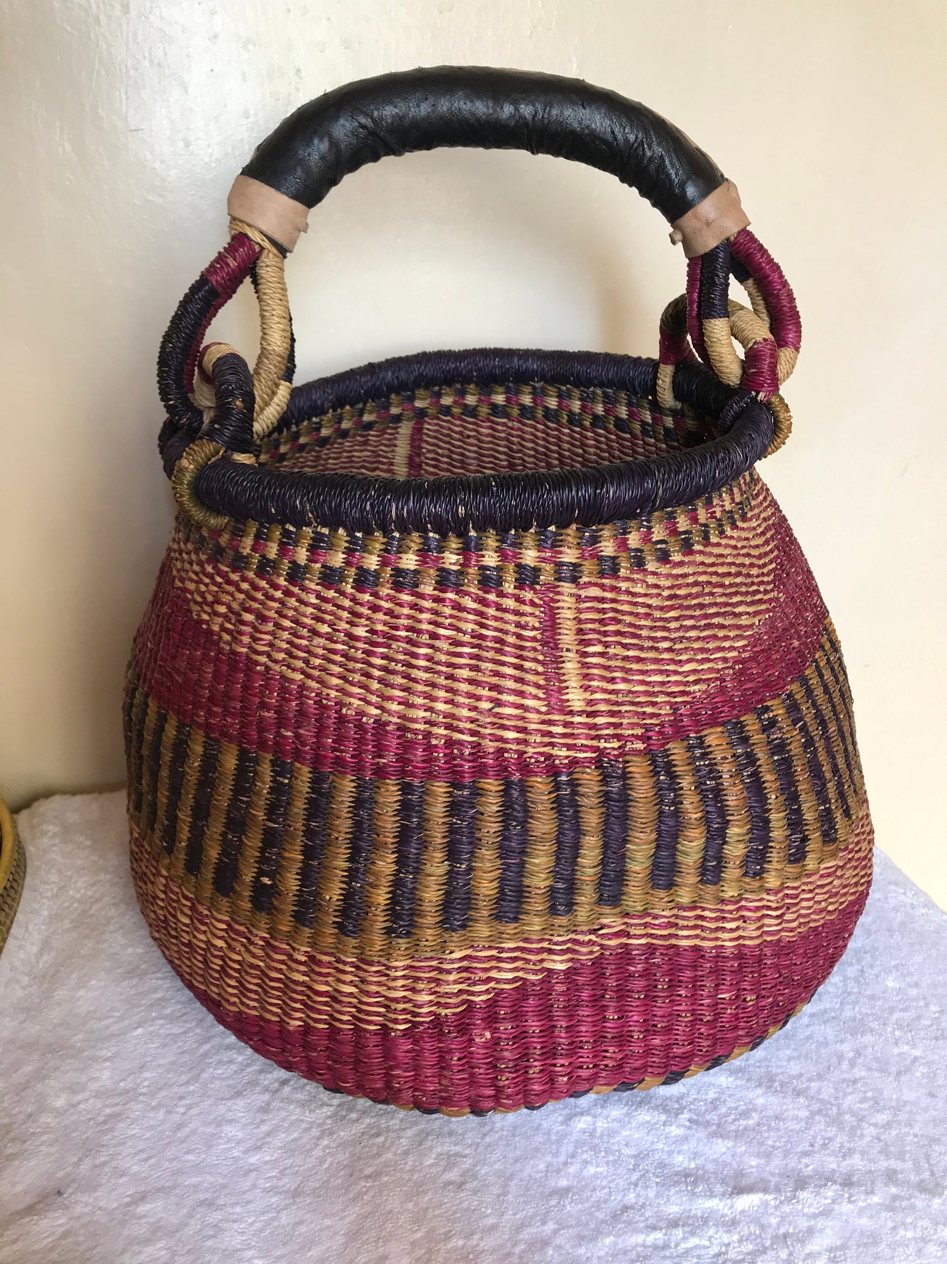 Ghana baskets/Bolga Baskets/Woven baskets/ Market baskets/Sisal baskets/african baskets/Tribal boho basket/basket/Gift for her/gift for mom