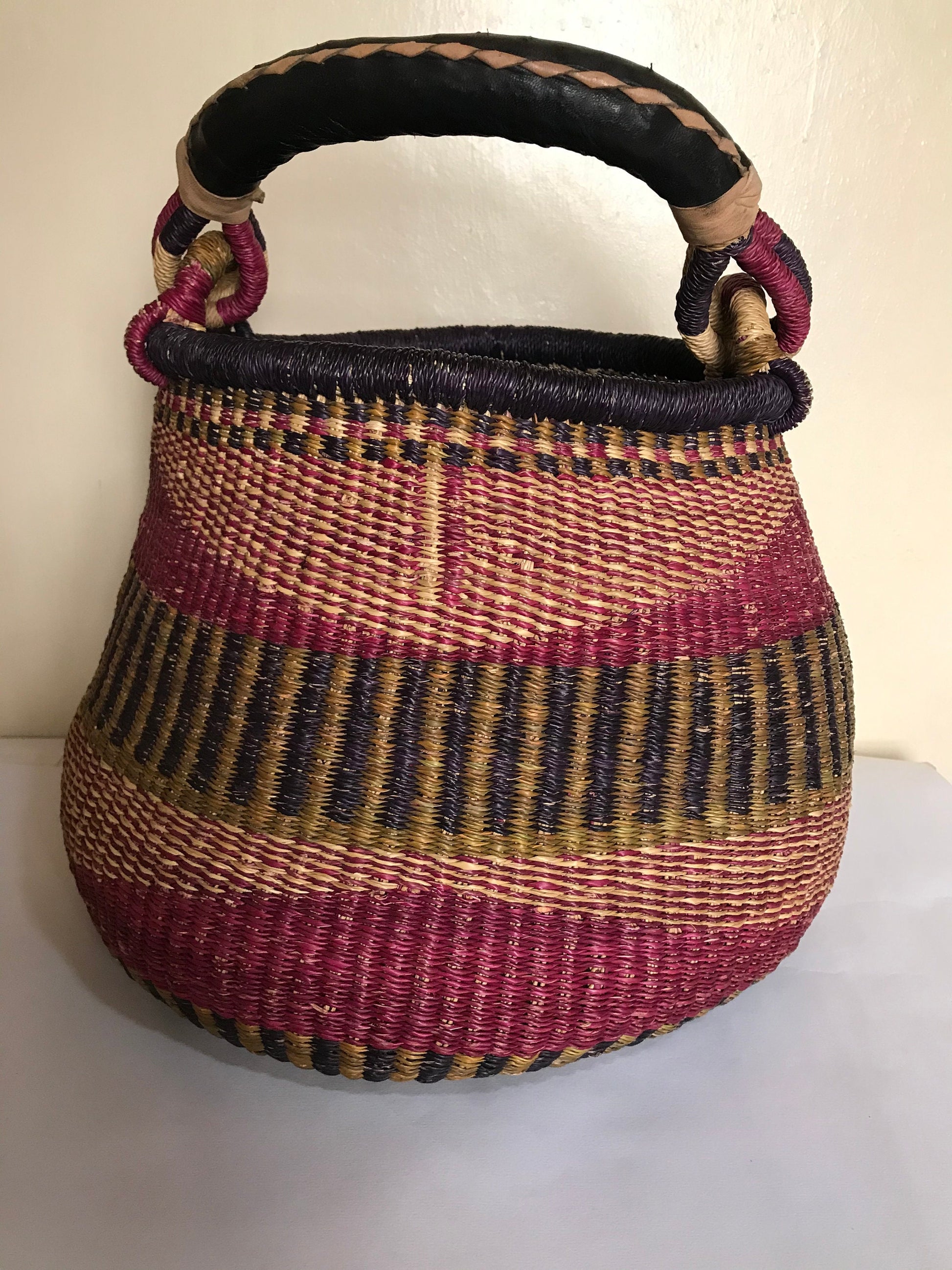 Ghana baskets/Bolga Baskets/Woven baskets/ Market baskets/Sisal baskets/african baskets/Tribal boho basket/basket/Gift for her/gift for mom